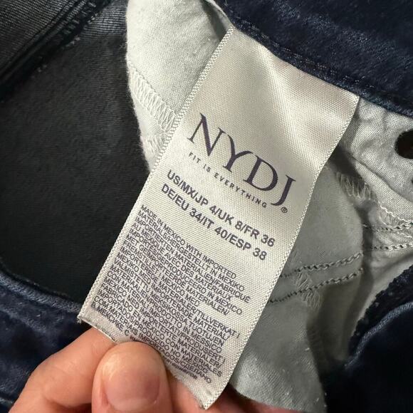 NYDJ Marilyn Straight Jeans Cropped in Cooper Blue Size 4 - Picture 6 of 7